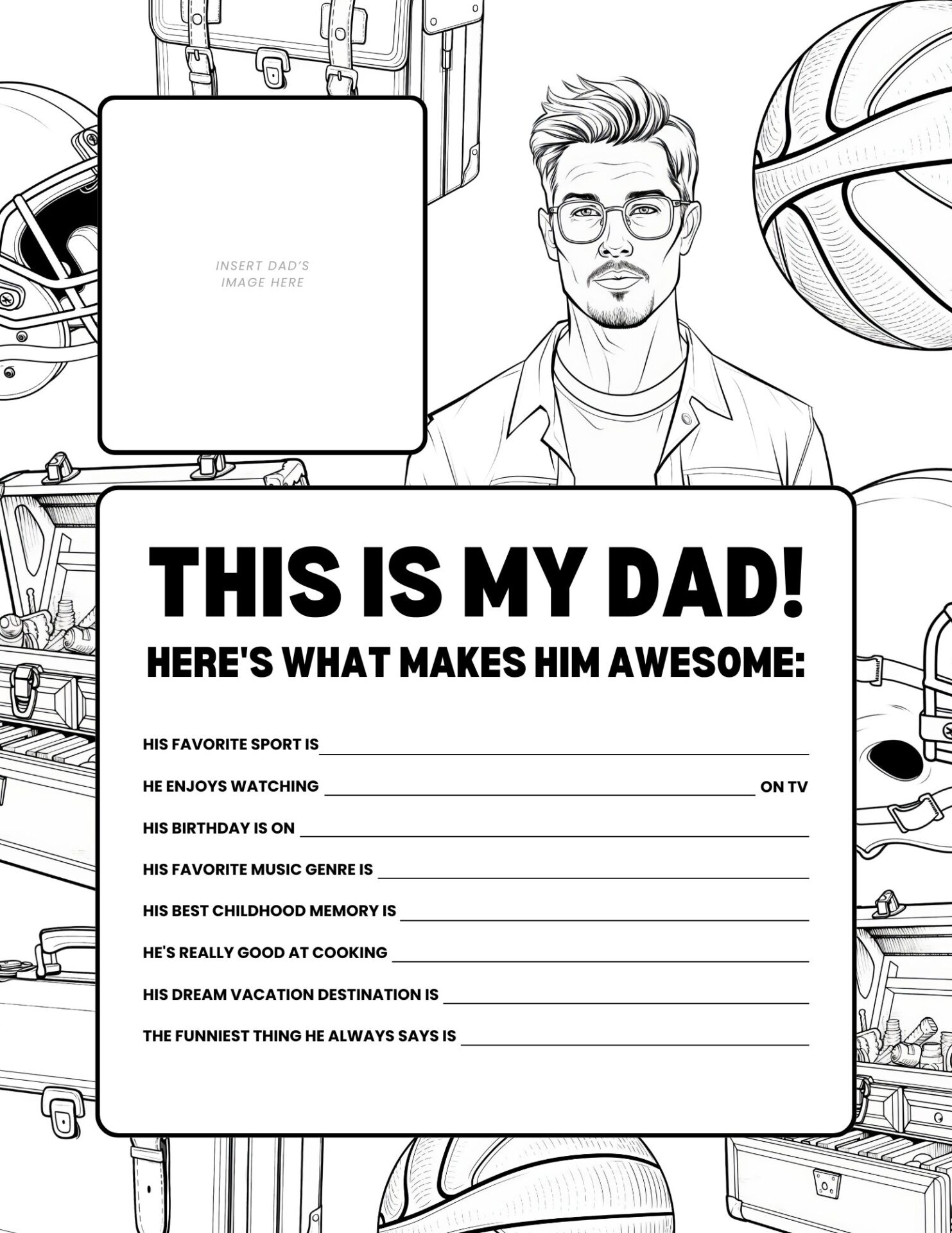 free getting to know your dad template