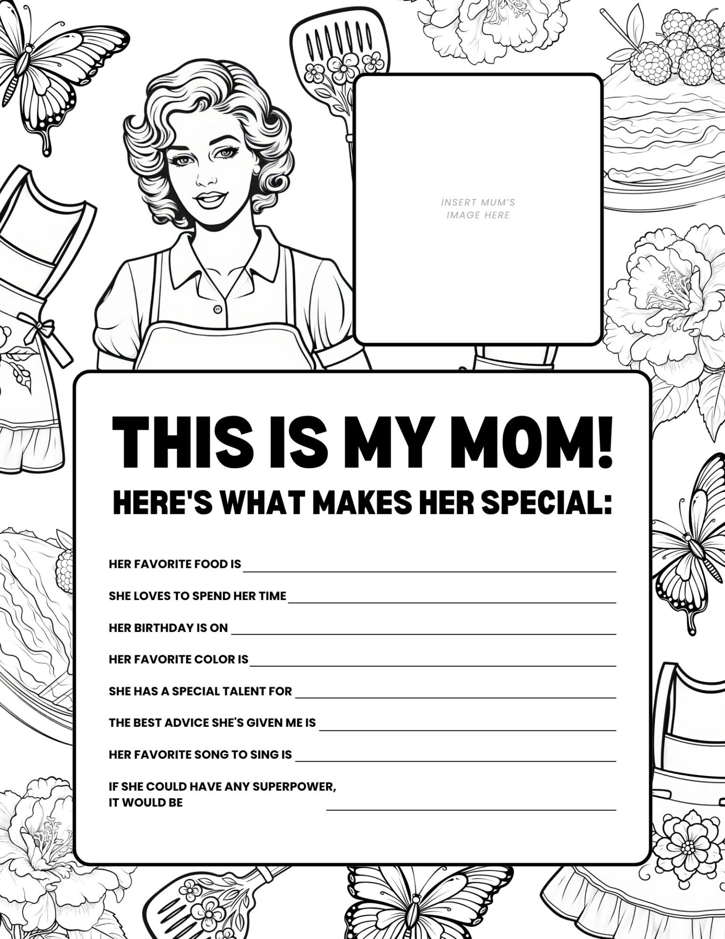 free getting to know your mom template